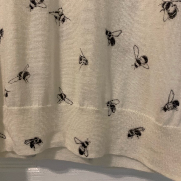 J. Crew Tippi Embellished Bee Print Wool Sweater SMALL - Picture 6 of 14